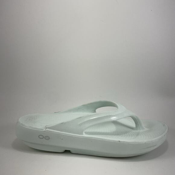 Oofos Oolala Luxe Flip Flops Womens Size 9 Ice White Comfort Recovery Sandals - Picture 1 of 9